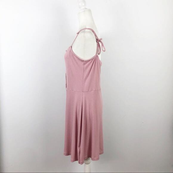 NWT Topshop Ribbed Button Front Mini Dress in Pink 10 - Picture 8 of 12